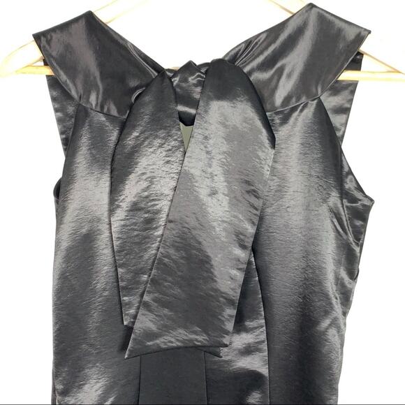 Reserved 38 black satin sleeveless knee length formal sheath dress size 8 - Picture 6 of 7